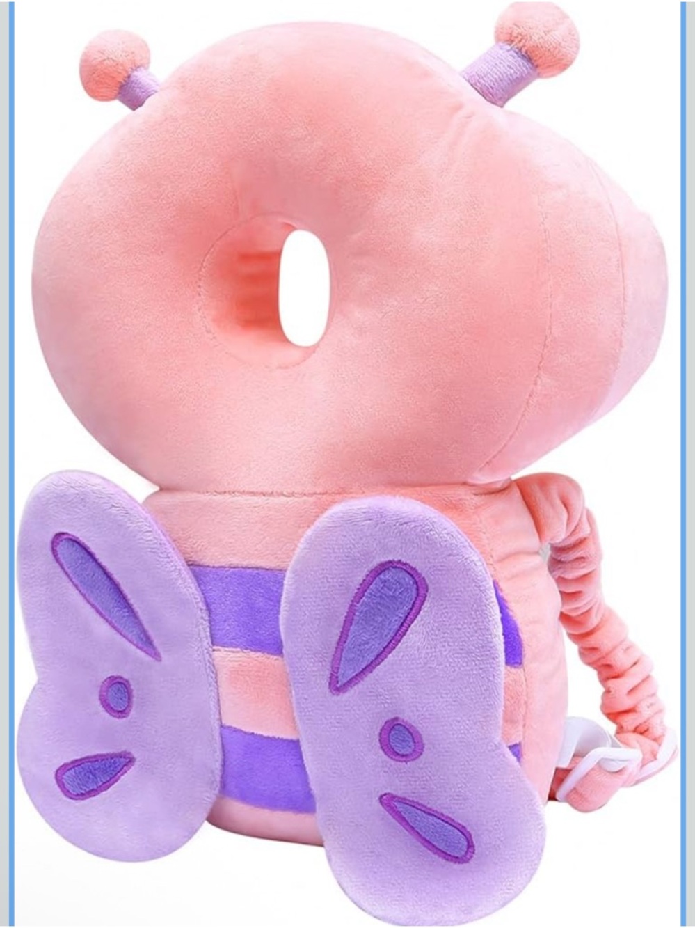 Plush Pink & Purple Butterfly Head Support Pillow for Kids
